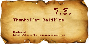 Thanhoffer Balázs névjegykártya