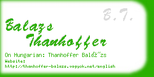 balazs thanhoffer business card